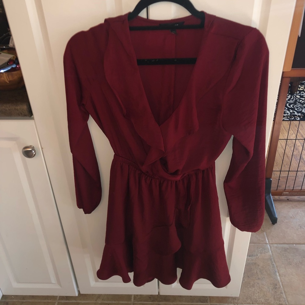 Maroon polyester Express dress
